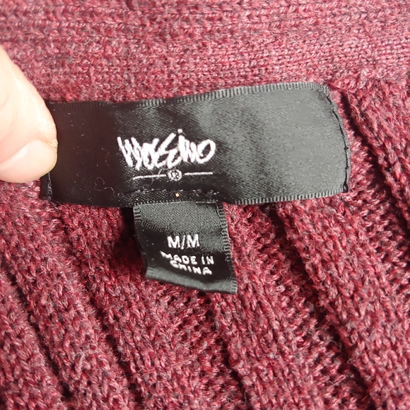 Maroon long sleeve button down sweater dress - Picture 3 of 4